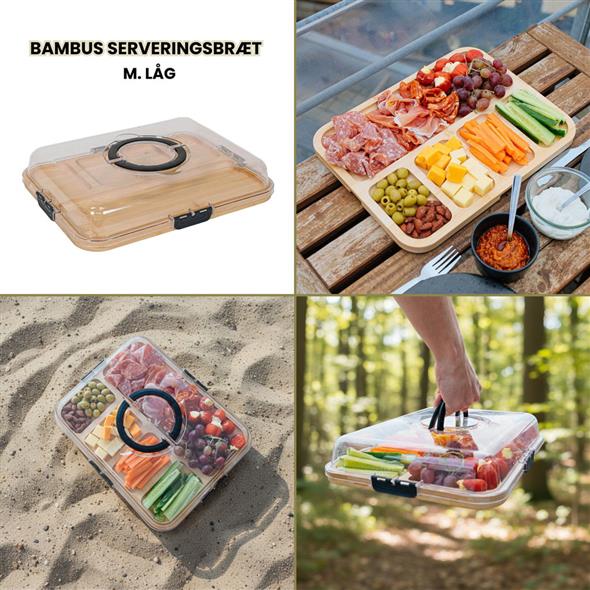 Serveringsbræt bambus med låg